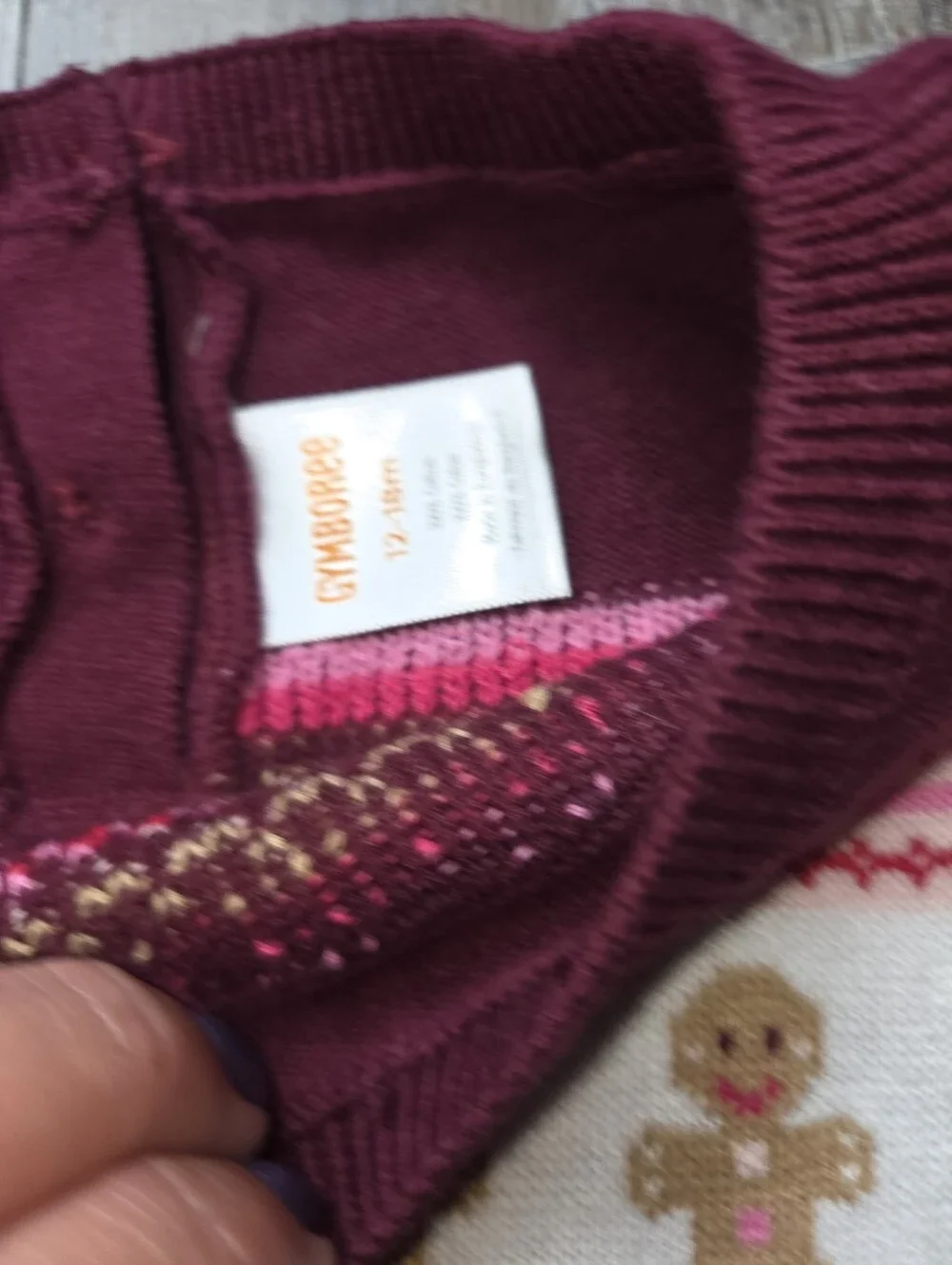 Gymboree Gingerbread Men Sweater Dress 12-18 Months
